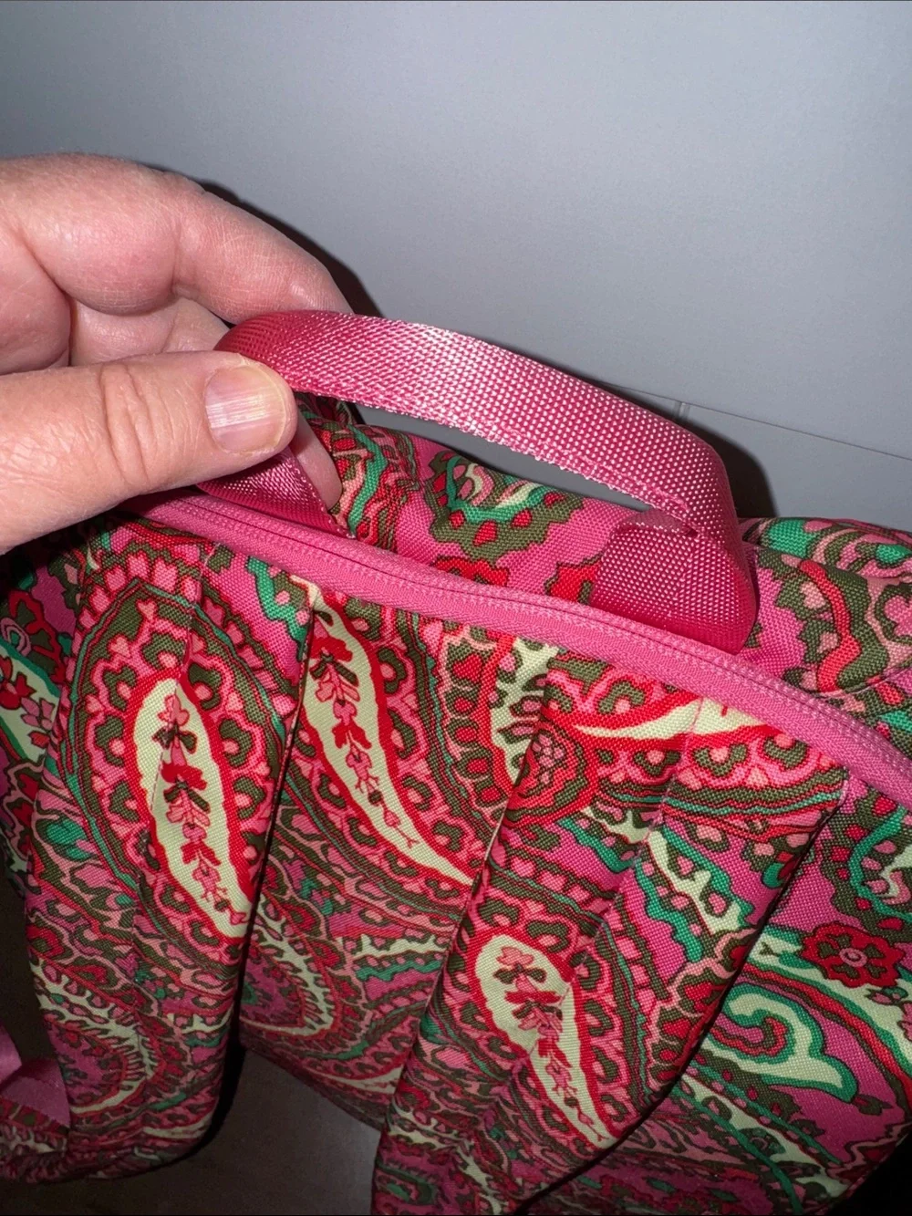 Vera Bradley Capri Pink Paisley Drawstring Backpack